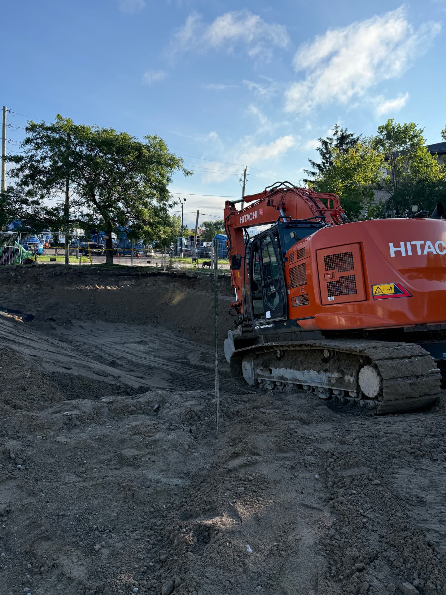 3SIXTY Hitachi excavator on a foundation excavation site